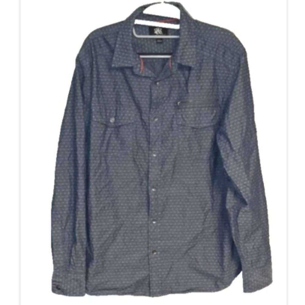 Rock and Republic Men's Long Sleeve Shirt Blue Printed Sz XL Button Up